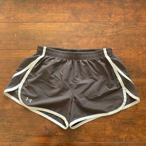 Grey under armour athletic shorts (size small)